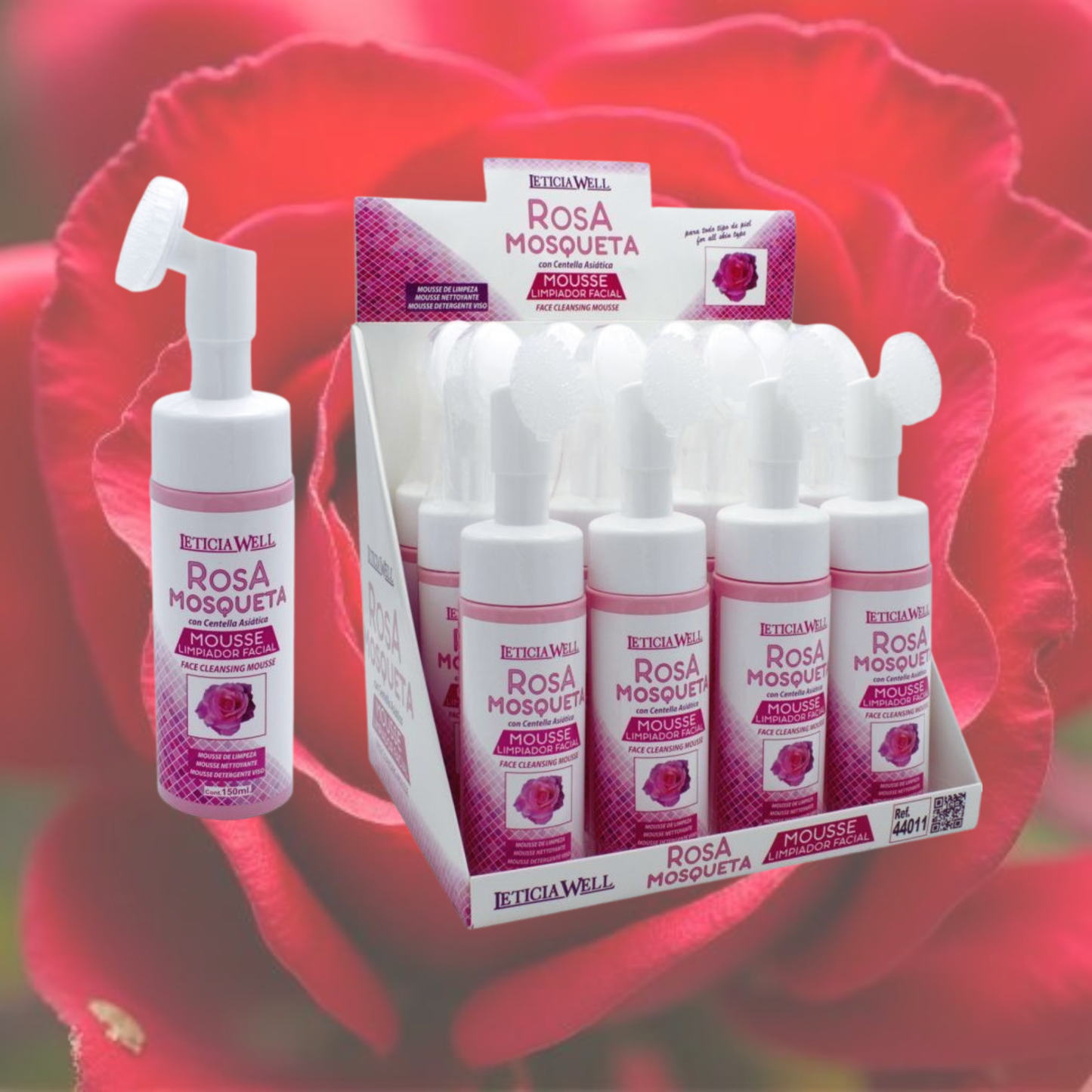 Limpiador Facial en Mousse de Rosa Mosqueta con Centella Asiática - LeticiaWell