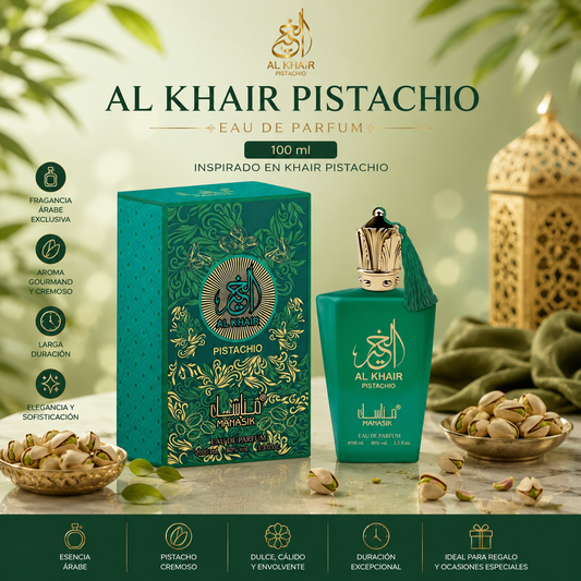 Al Khair Pistachio Eau de Parfum 100 ml perfume árabe unisex inspirado en Khair Pistachio