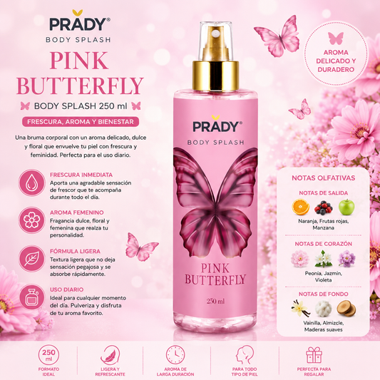 Body Splash Pink Butterfly Prady 250 ml inspirado en La Bomba de Carolina Herrera