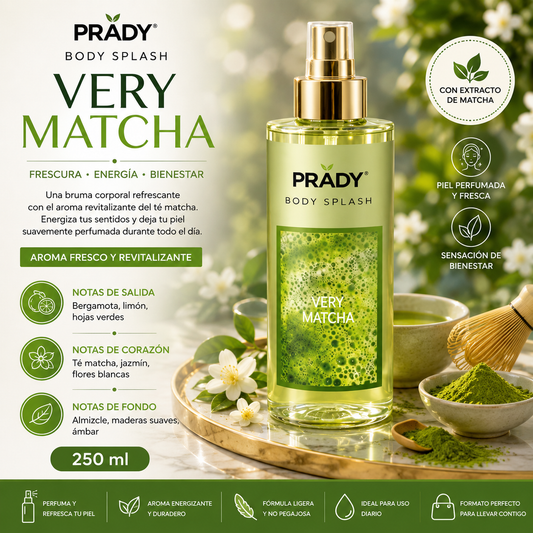 Body Splash Very Matcha Prady 250 ml bruma corporal refrescante aroma té matcha
