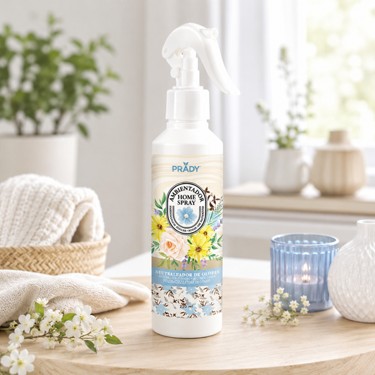 Neutralizador de Olores Ambientador Prady 220 ml en una estancia luminosa y limpia