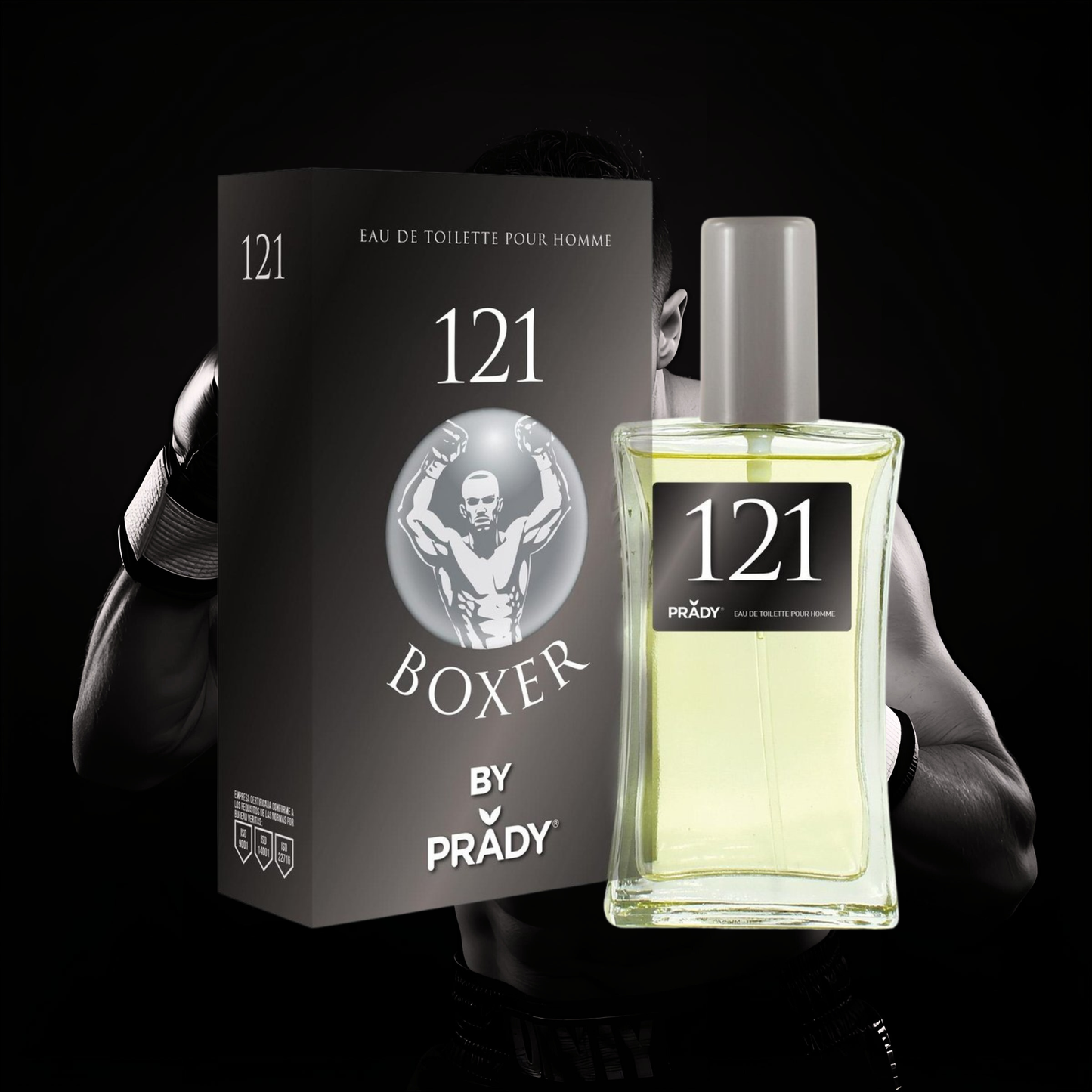 Perfume Boxer 121 Eau de Toilette 100 ml de Prady para hombre con caja original, inspirado en Invictus.