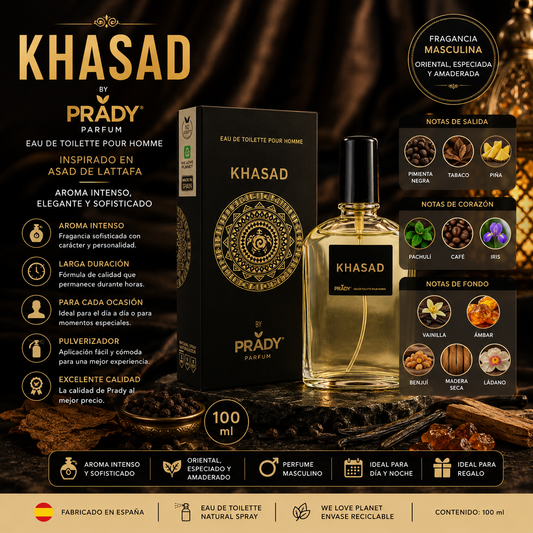Perfume Khasad Prady Eau de Toilette Hombre 100 ml inspirado en Asad de Lattafa
