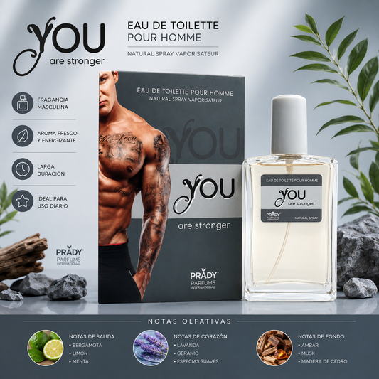 You Are Stronger Eau de Toilette para hombre by Prady 100 ml inspirado en Stronger With You con aroma cálido, especiado y amaderado
